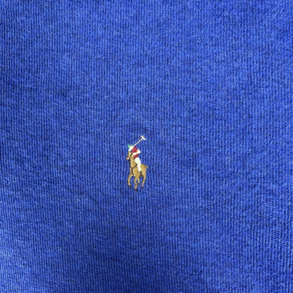 Polo Ralph Lauren Estate Rib 1/4 Zip Sweater Blue Men's Large Cotton - Picture 3 of 8